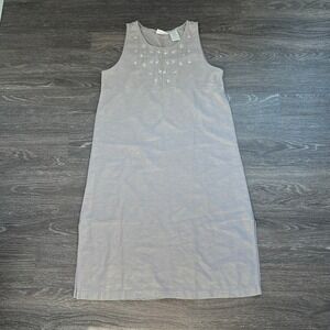 Vintage Erika Collection Taupe Maxi Dress PL Lagenlook Boho Cottagecore 90's